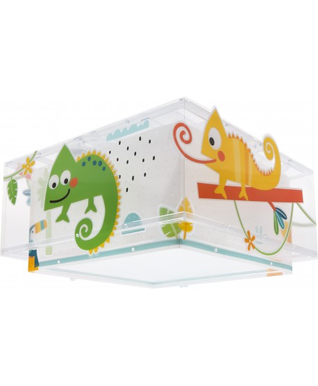 Plafonnier pour enfant Happy Jungle caméléon animaux