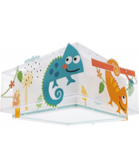 Plafonnier pour enfant Happy Jungle caméléon animaux