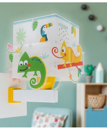 Aplique de pared infantil Happy Jungle Camaleón animales