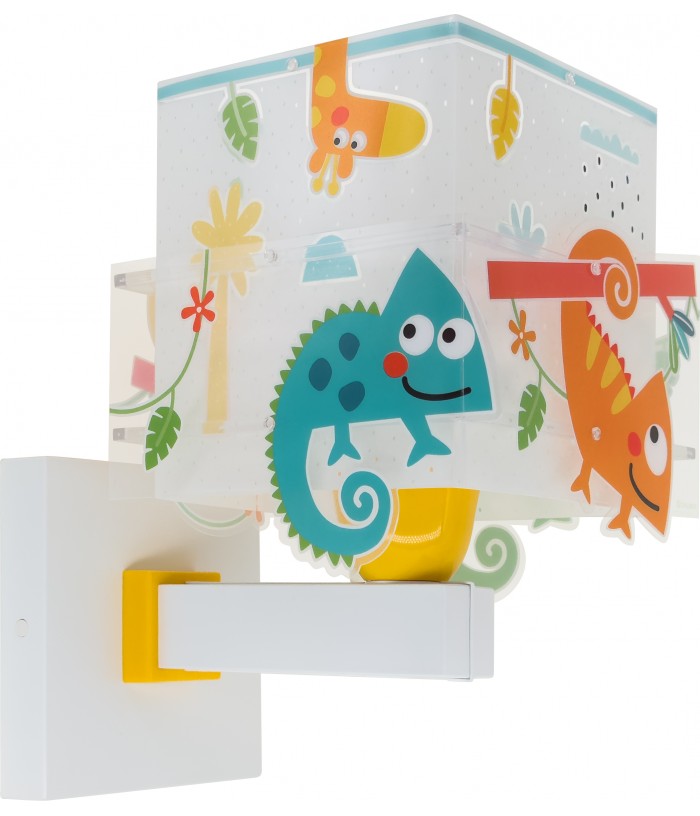 Aplique de pared infantil Happy Jungle Camaleón animales