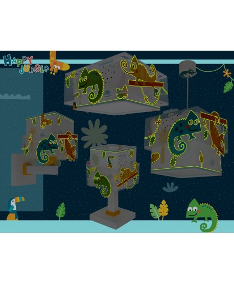 Applique murale pour enfant Happy Jungle caméléon animaux