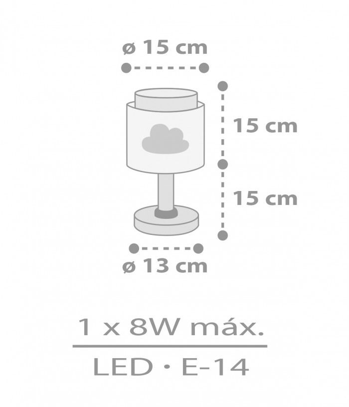 Lámpara de mesa infantil Baby Dreams Nube gris
