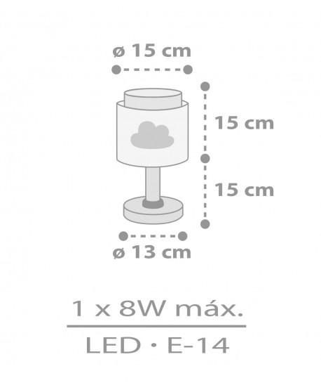 Lámpara de mesa infantil Baby Dreams Nube gris