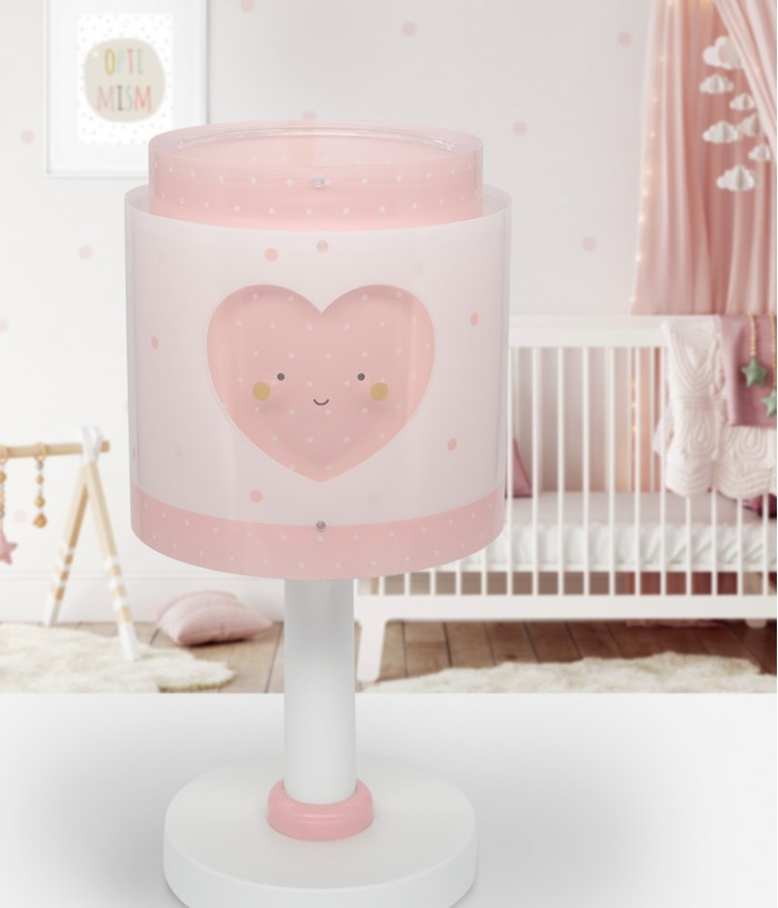 Candeeiro de mesa infantil Baby Dreams Coração rosa