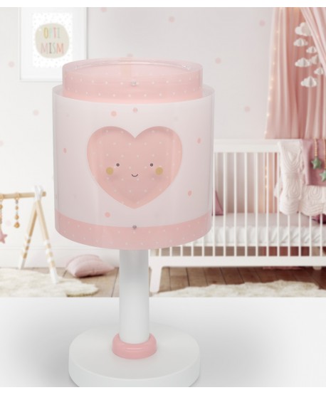 Candeeiro de mesa infantil Baby Dreams Coração rosa