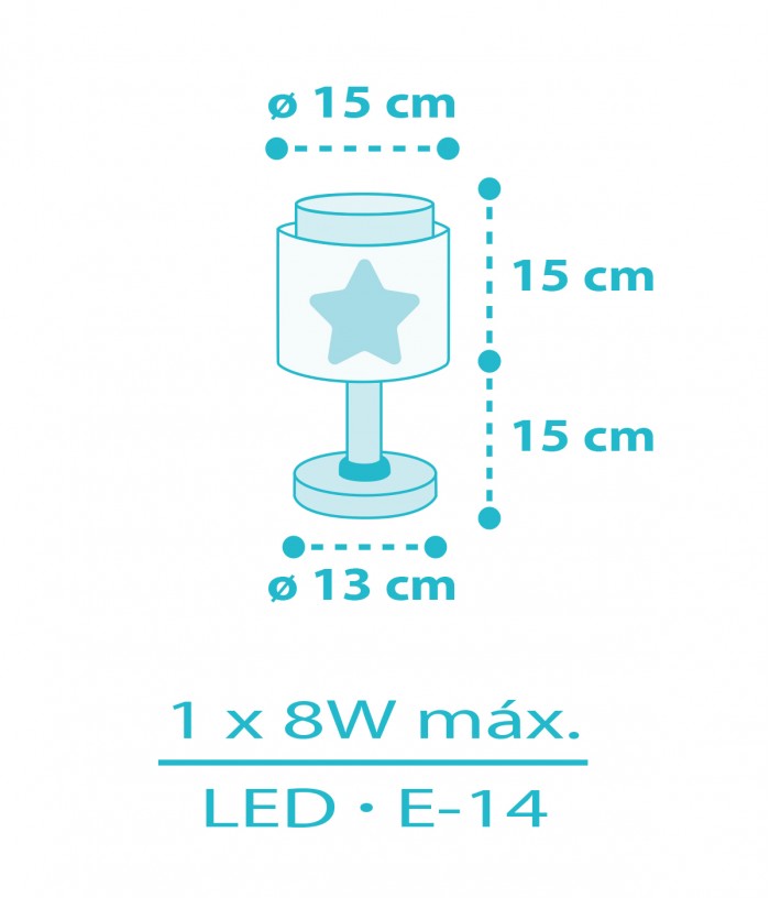 Lámpara de mesa infantil Baby Dreams Estrella azul