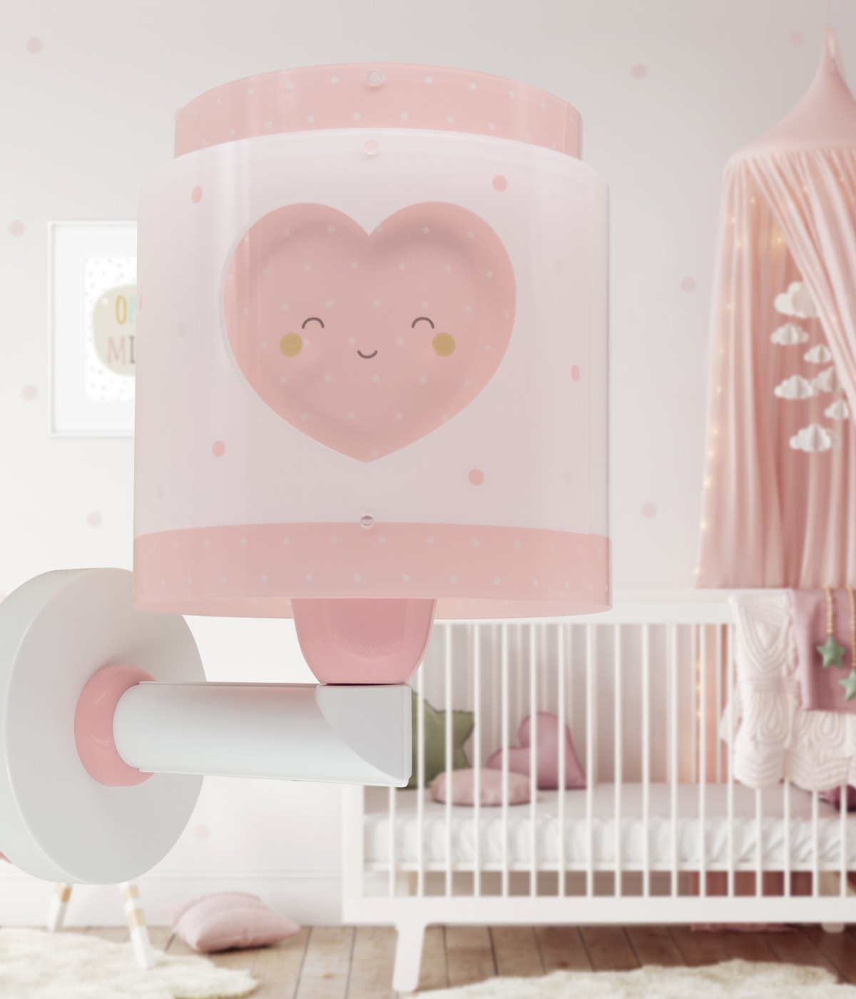 Aplique de pared infantil Baby Dreams Corazón rosa