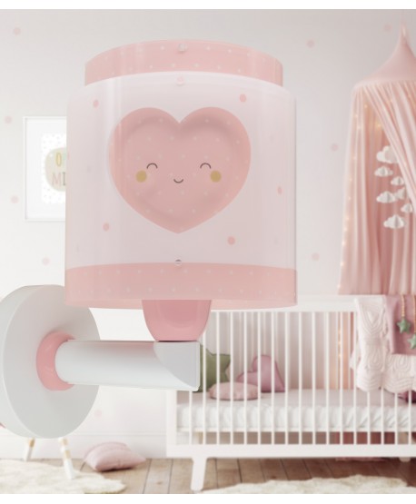 Candeeiro de parede infantil Baby Dreams Coração rosa