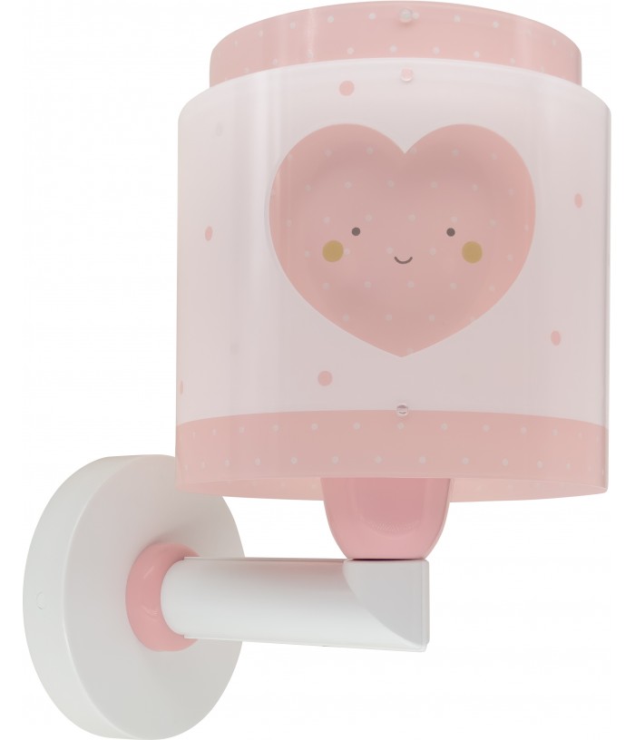 Candeeiro de parede infantil Baby Dreams Coração rosa