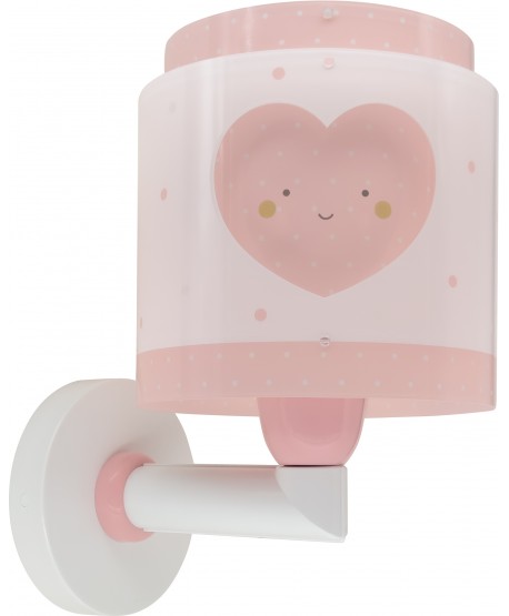 Candeeiro de parede infantil Baby Dreams Coração rosa