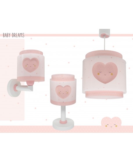 Aplique de pared infantil Baby Dreams Corazón rosa