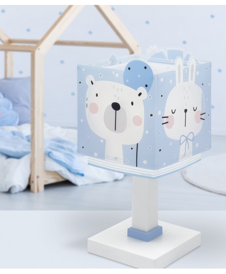 Lámpara de mesa infantil Baby Jungle animales bosque azul