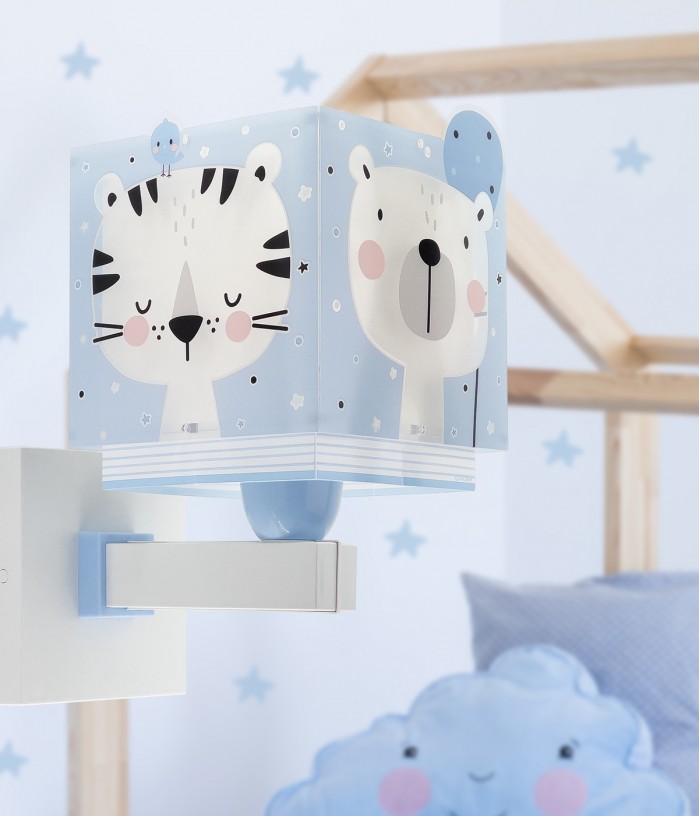 Aplique de pared infantil Baby Jungle animales bosque azul