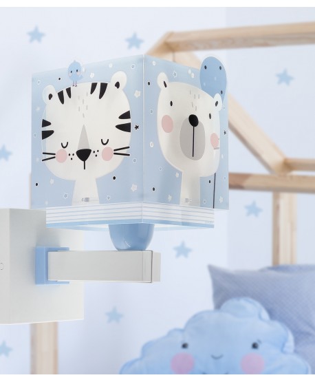 Aplique de pared infantil Baby Jungle animales bosque azul