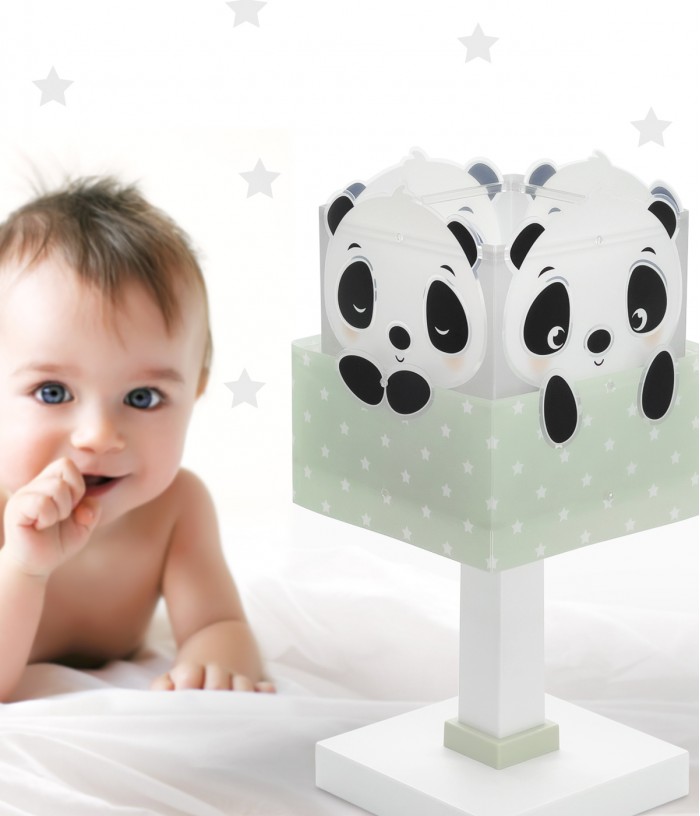 Candeeiro infantil de mesa Panda verde