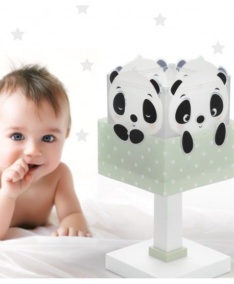 Lámpara de mesa infantil Panda Verde