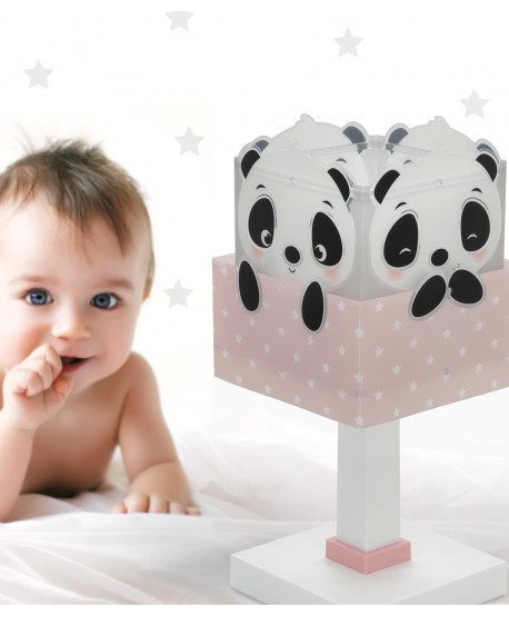 Lámpara de mesa infantil Panda rosa