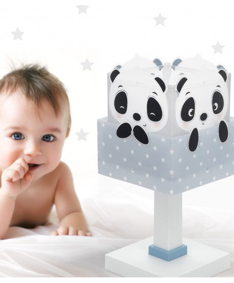 Lámpara de mesa infantil Panda azul