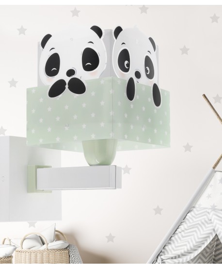 Children wall lamp Panda green