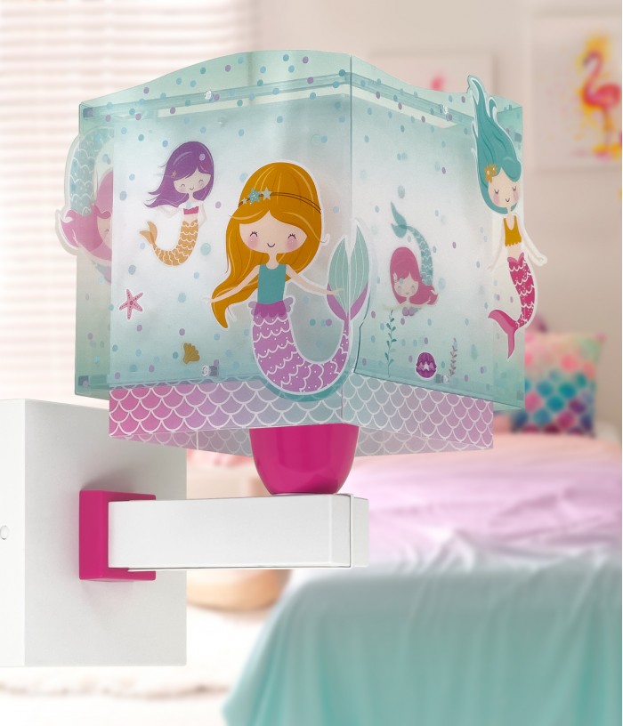 Aplique de pared infantil Mermaids Sirenas