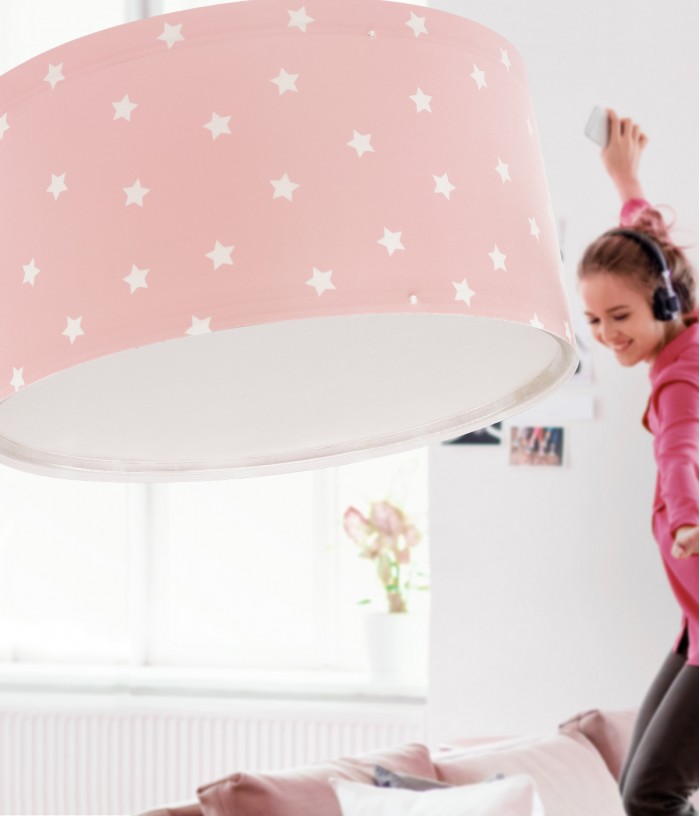 Plafon de teto infantil Star Light Estrela rosa