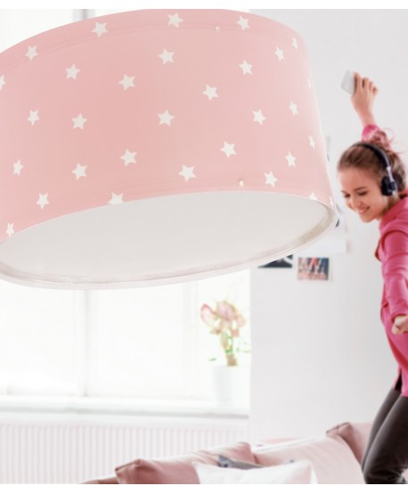 Plafon de teto infantil Star Light Estrela rosa