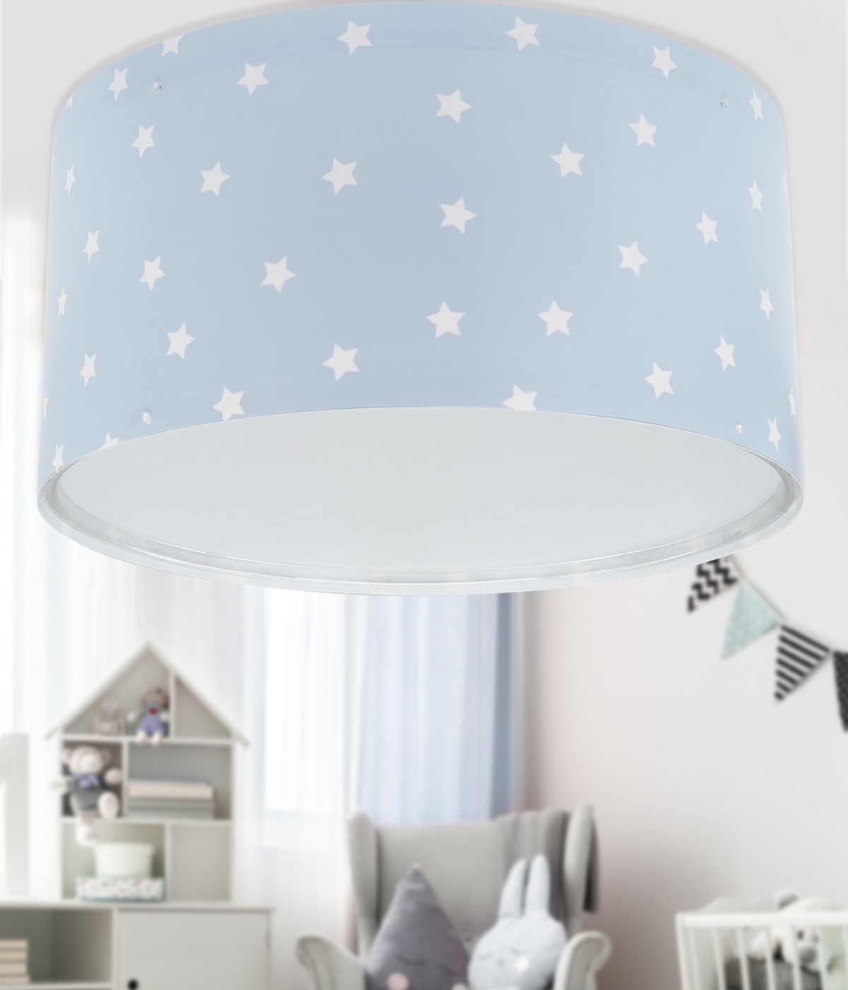 Plafon de teto infantil Star Light Estrela azul