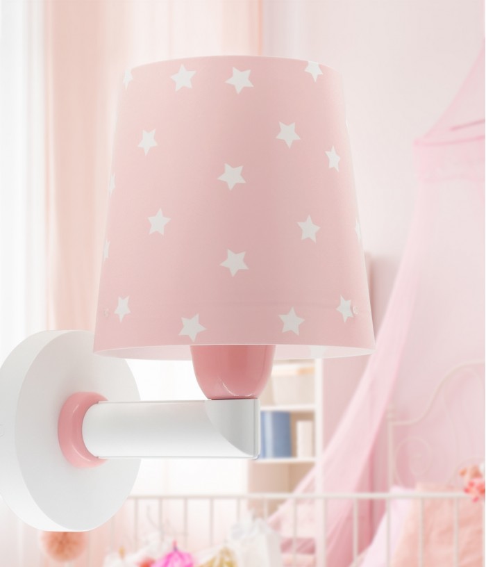 Candeeiro infantil de parede Star Light Estrela rosa