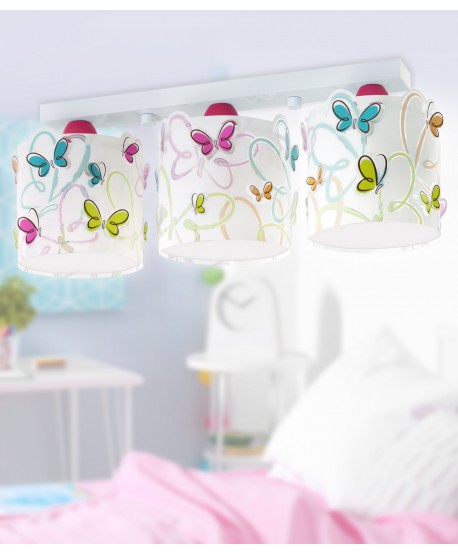 Plafon de 3 luzes Butterfly Borboleta