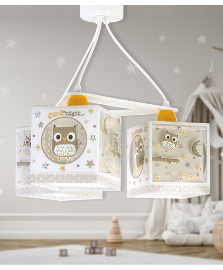 Suspension pour enfants à 3 lampes Good Night Hibou