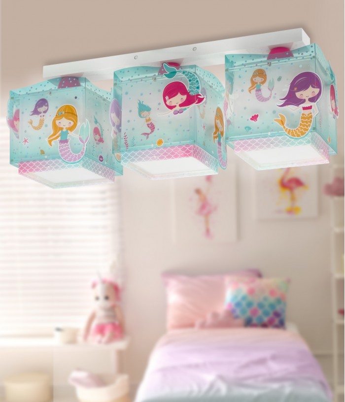 3 light Children's ceiling lamp Mermaids