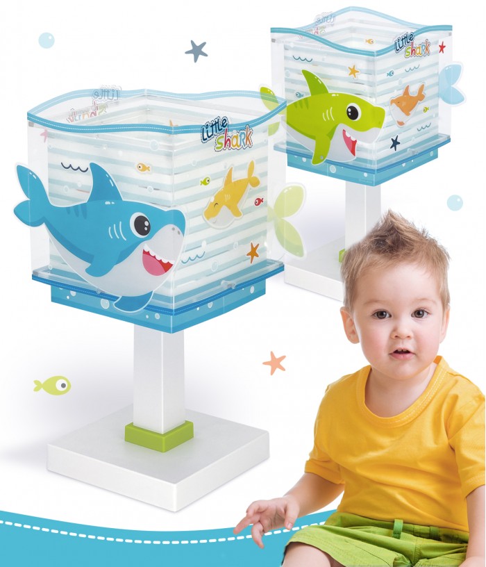 Lámpara de mesa infantil Little Shark Pequeño Tiburón