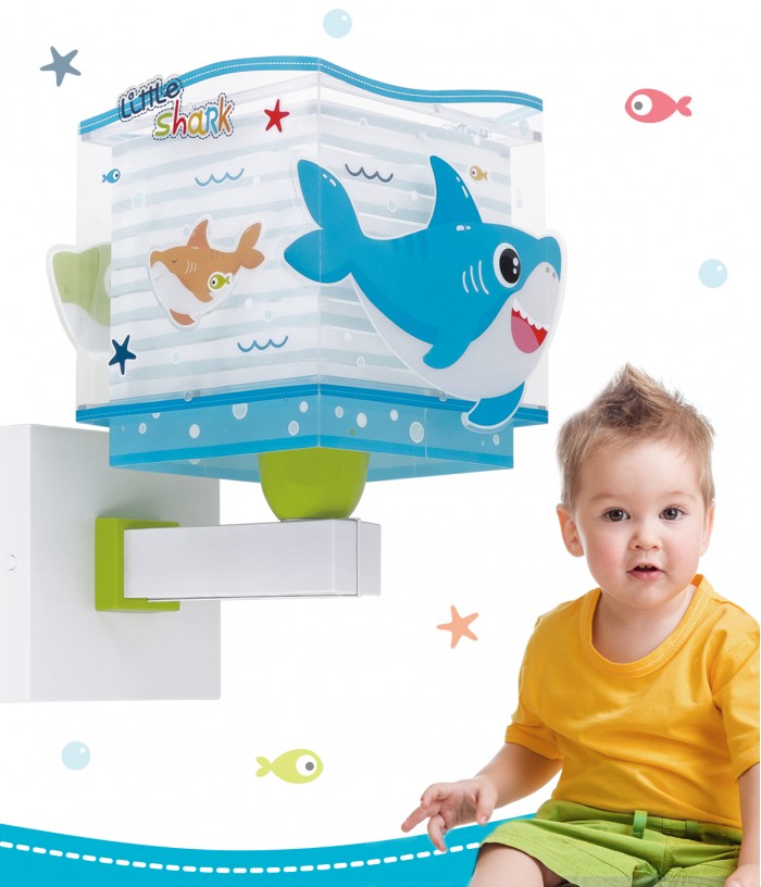 Aplique de pared infantil Little Shark Pequeño Tiburón