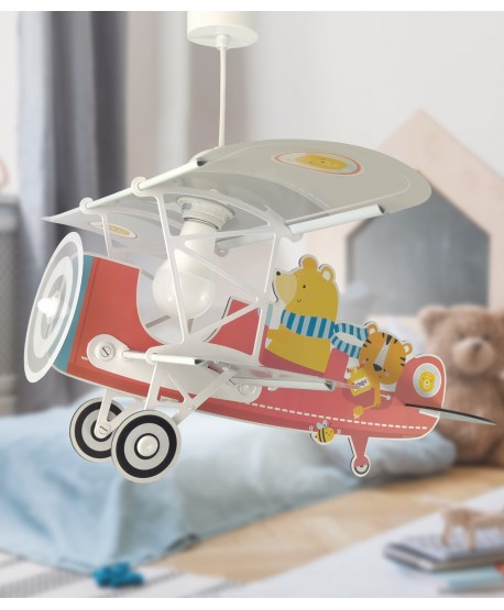 Candeeiro de teto infantil avião urso Pequeno Teddy