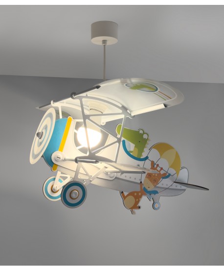 Lámpara de techo infantil avión Pequeño Cocodrilo