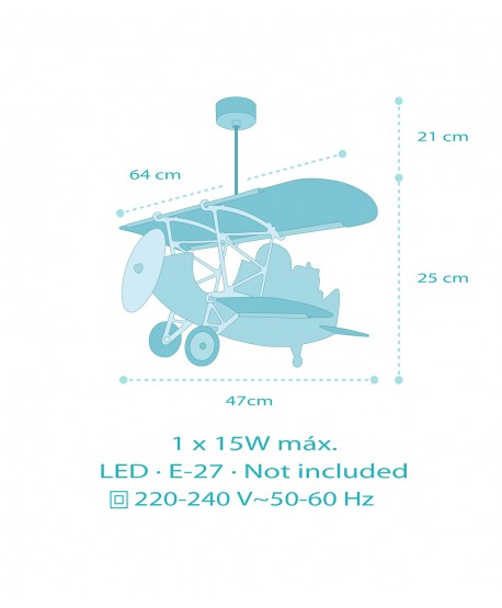 Lámpara de techo infantil avión Pequeño León