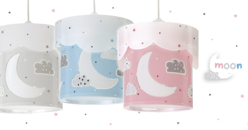 lamparas para habitación niñas con luna y estrellas