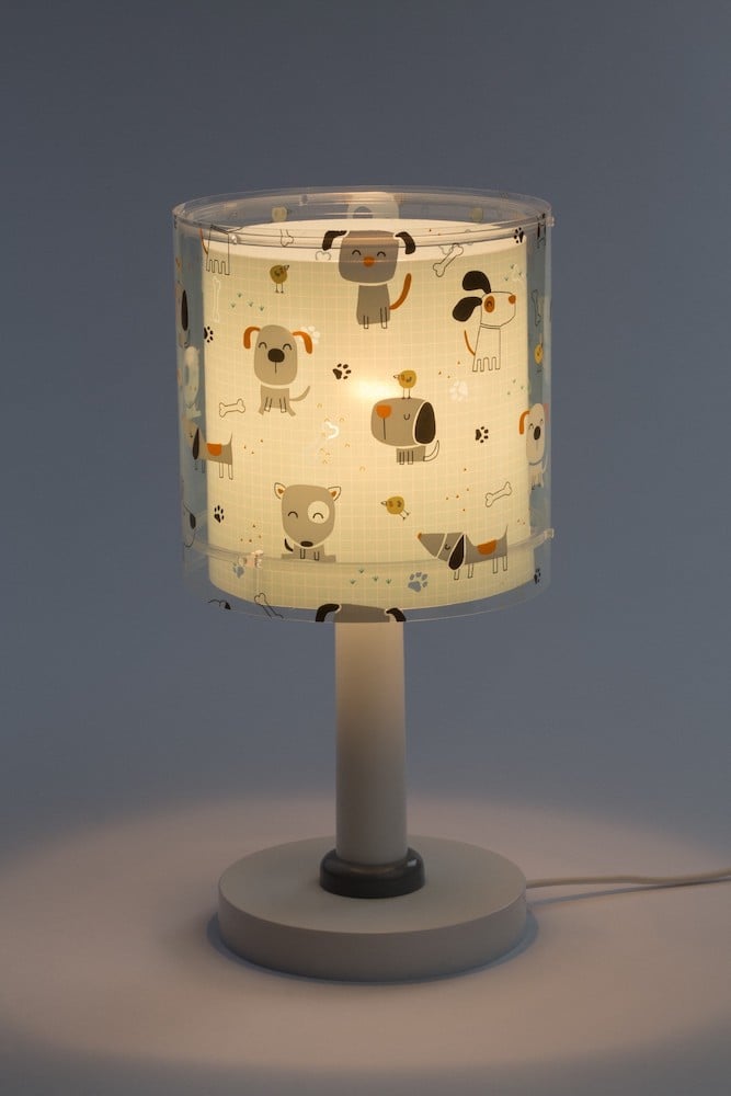 children table lamp with puppies