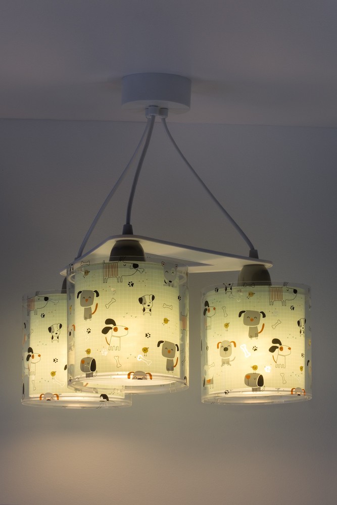 Children's lamps with puppies print