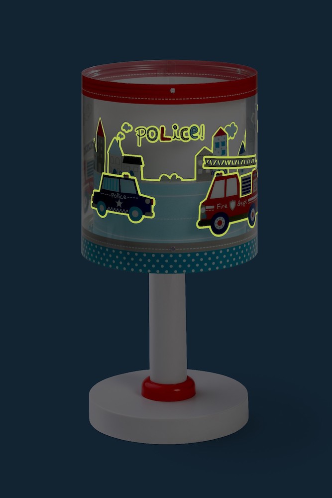 children's lamps police cars firefighters