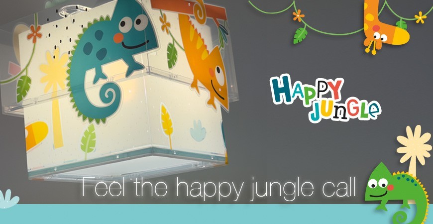 Lampadario per bambini con i chamaleon Happy Jungle | DALBER