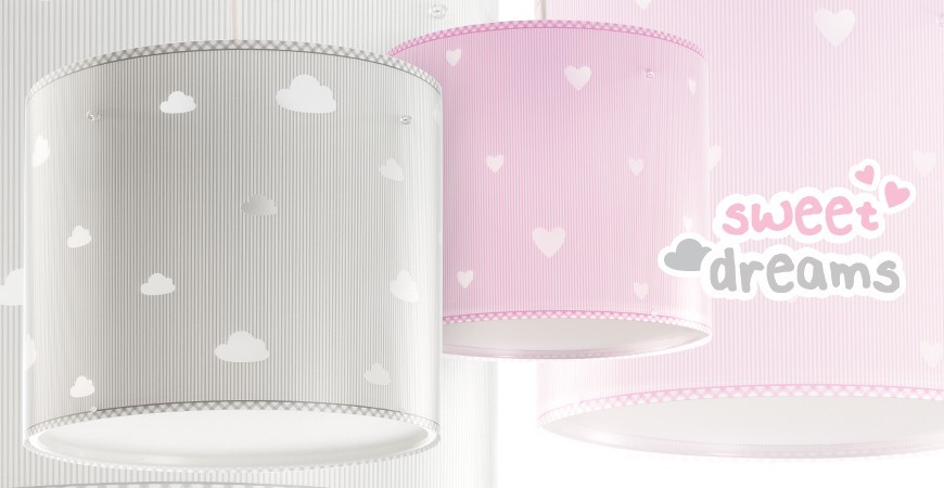 Lampade per bambini Sweet Dreams, nuvole e cuori | DALBER