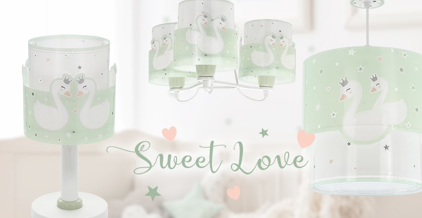 Candeeiros infantis com cisnes coleção Sweet Love  | DALBER