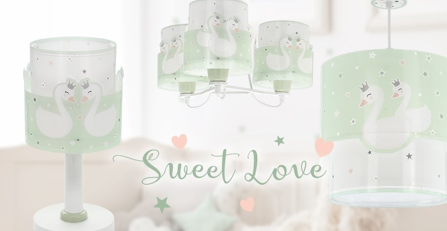 Kinderlampen Sweet Love, Schwäne, Tiere | DALBER